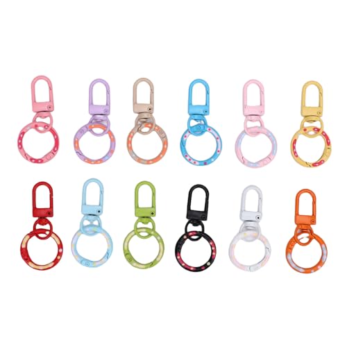 Pssopp 12pcs O Ring Rund Hummers Klauenverschluss, Schwenkschnapphakenschlüsselkettenzubehör für Keyrings Schnallenbeutel Geldbörsen Pssopp 12pcs O Ring Rund Hummers Klauenverschluss, Schwenkschnapphakenschlüsselkettenzubehör für Keyrings Schnallenbeutel Geldbörsen von Pssopp