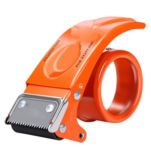 Pssopp 2 -Zoll -Packbandspender Cutter, Leicht zu Ziehen, Hält das Klebeband Fest und Hält mit Einem Schnauzenschneider für die Reinigung des Transportlagerpakets für das (ORANGE) von Pssopp