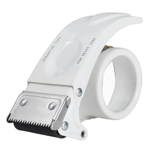 Pssopp 2 -Zoll -Packbandspender Cutter, Leicht zu Ziehen, Hält das Klebeband Fest und Hält mit Einem Schnauzenschneider für die Reinigung des Transportlagerpakets für das (WHITE) von Pssopp