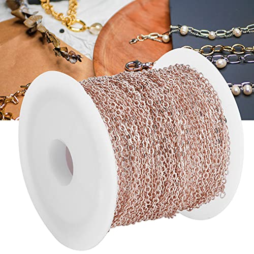 Pssopp 32,8 Fuß DIY Gliederkette Unfertige Kabelkette Halskette Schmuckherstellung Kette für Armband Halskette Extender(Roségold) von Pssopp