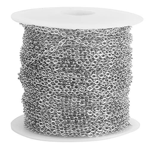Pssopp 32,8 Fuß DIY Gliederkette Unfertige Kabelkette Halskette Schmuckherstellung Kette für Armband Halskette Extender[Silber] Schmuckdrähte von Pssopp