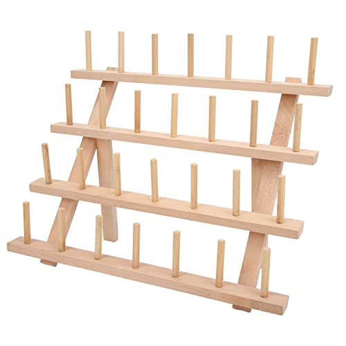 Pssopp Garnrollenhalter aus Holz, 4-reihiger Garnrollenhalter aus Holz Zum Quilten, Sticken, Haarflechten(4 Reihen Wachsgitterroste) von Pssopp