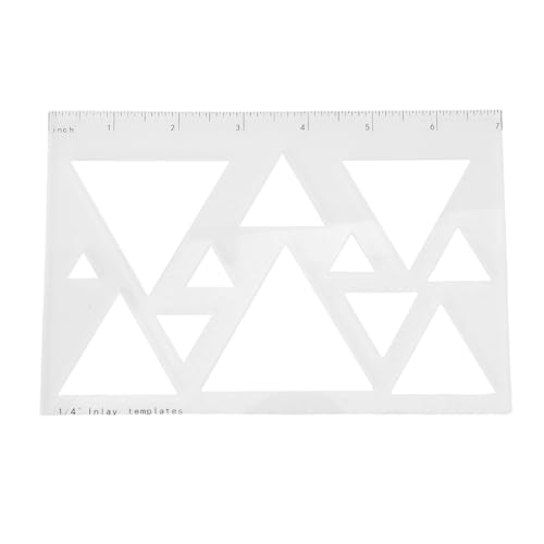 Pssopp Router Holzbearbeitungsvorlage, Transparente Acryl -Handwerk -Router -Vorlage mit Lineal -Skala für Anfänger Professionelle Holzbearbeitung (Dreieck 12 in 1) von Pssopp