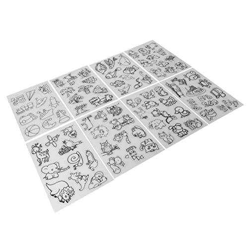 Pssopp Schrumpffolien, DIY Hrink Kunststoff mit Spaß für Erwachsene für DIY Schlüsselanhänger Anhänger Handwerk Dekoration (Kombination Universasl) von Pssopp