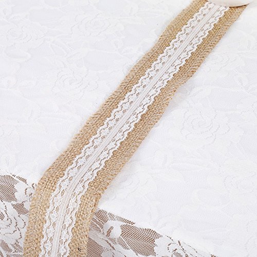 Pssopp Vintage-Sackleinenband mit Weißer Spitze, 6 Typen für Besondere Anlässe, Sicheres und Langlebiges Material, Vintage-Eleganz, Gut Gefertigtes Design, Vielseitige Dekoration (3) von Pssopp