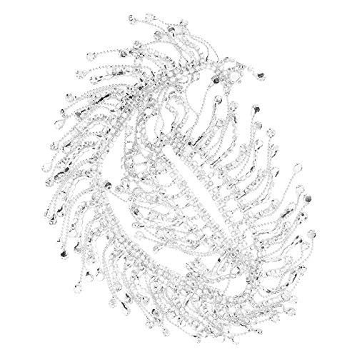 Quaste Kette Crystal Bling Diamante Diamantbesatz Band Fransen Kette für Schuhe DIY Kleidungsstück Nähen Handwerk Zubehör(Silber) von Pssopp