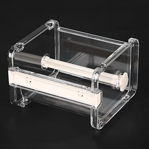 Schneller Betrieb, Ein Sekunde Schnitt, Zeit und Aufwand, 2 in 1 Design, Transparenter Klebebandspender für das Amt, mit Cutter (WHITE) von Pssopp