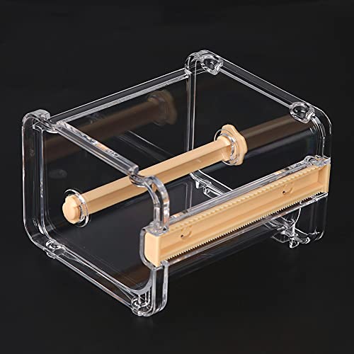 Schneller Betrieb, Ein Sekunde Schnitt, Zeit und Aufwand, 2 in 1 Design, Transparenter Klebebandspender für das Amt, mit Cutter (YELLOW) von Pssopp