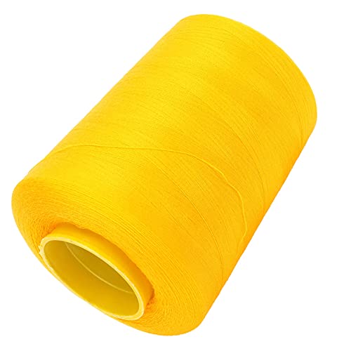 Stickgarn 8000 Yards Farben Polyester Stickmaschinengarn Spulengarn für Hände und Maschinen Nähen(385 gelb) von Pssopp