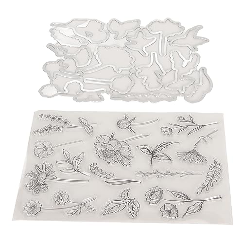 Transparente Stempel und Stanzformen-Set, Blumen, Transparente Stempel, Weihnachten, Silikon-Wörter, Transparente Stempel, Transparente Gummi-Stempel- und Stanz-Sets für die von Pssopp