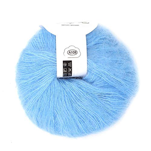 Weiche Mohair Cashmere Wolle Strickgarn leichte Hand Strickwaren Garn DIY Schal Schal Häkelgarn mit A Crochet(hellblau) von Pssopp
