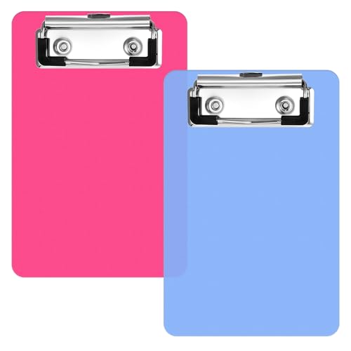 2 Stück Mini Klemmbretter A6, Blaues und Rosenrot Kleine Klemmbretter Kunststoff Klemmbrett Taschenklemmbrett für Notizblöcke, Restaurants, Memo-Größe, Quittungstaschenlisten 2 Stück Mini Klemmbretter A6, Blaues und Rosenrot Kleine Klemmbretter Kunststoff Klemmbrett Taschenklemmbrett für Notizblöcke, Restaurants, Memo-Größe, Quittungstaschenlisten von Psyqtsuary