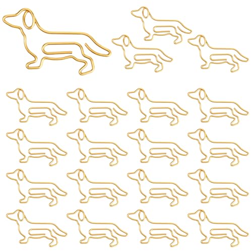 20 Stück Büroklammern Tiereform Lesezeichen, Büroklammern Motiv Dackelform Niedliche Hund Büro Klammern Süße Papierklammern Metall, Cartoon Süße Büroklammern Für Büro Schule Notebook Bürobedarf Orange von Psyqtsuary