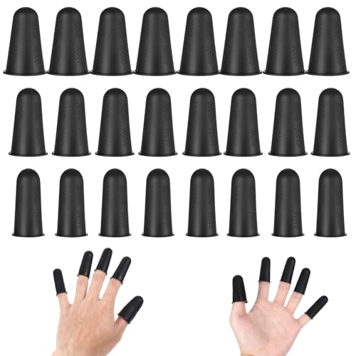 24 Stücke Silikon Fingerschutz Abdeckungen Rutschfeste Verbrühungs-Fingerkappe Heißklebepistole Fingerschutz zum Nähen,Wachsen,Gärtnern,Kleben von Psyqtsuary