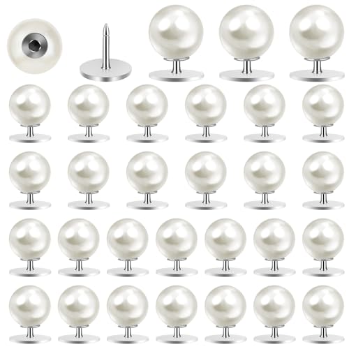 30 Sets nahtlose Perlenknöpfe, wiederverwendbar und abnehmbar für Kleidung, dekorative Knopfnadel, feste Broschen für Frauen, Hemd, Bluse, Kleid, Pullover, Schal von Psyqtsuary