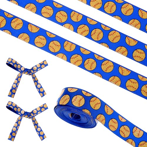 4,5 m Sport-Softball-Bänder zum Basteln, 2,2 cm blaues Softball-Ripsband, Sportverpackung, Bastelband für Geschenkverpackungen, Baseball-Bänder, Dekorationen für Sport, Party, Dekoration 4,5 m Sport-Softball-Bänder zum Basteln, 2,2 cm blaues Softball-Ripsband, Sportverpackung, Bastelband für Geschenkverpackungen, Baseball-Bänder, Dekorationen für Sport, Party, Dekoration von Psyqtsuary