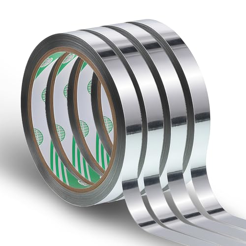 4 Rollen Metallic Klebeband Selbstklebende, Metallband Selbstklebend Washi Tape Silber Metallic Klebeband 10mm X 50m Craft Dekorative Klebebandn Fliesennahtband Klebebandn für Scrapbook Geschenkverpac 4 Rollen Metallic Klebeband Selbstklebende, Metallband Selbstklebend Washi Tape Silber Metallic Klebeband 10mm X 50m Craft Dekorative Klebebandn Fliesennahtband Klebebandn für Scrapbook Geschenkverpac von Psyqtsuary