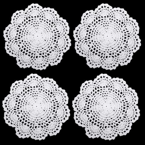 4 Stück Spitzendeckchen Klein Vintage Häkel Deckchen Kleine Häkeln Handgemacht Untersetzer Runde Gestickte Tischläufer Beige Spitzendeckchen für Küche Esszimmer Party Hochzeit Kommoden 4 Stück Spitzendeckchen Klein Vintage Häkel Deckchen Kleine Häkeln Handgemacht Untersetzer Runde Gestickte Tischläufer Beige Spitzendeckchen für Küche Esszimmer Party Hochzeit Kommoden von Psyqtsuary
