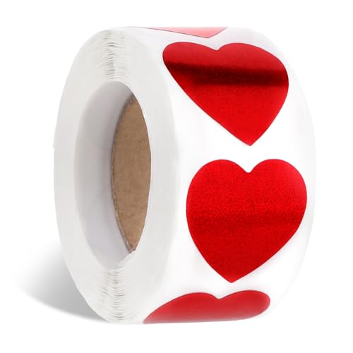 500 Stück Rot Herz Klebepunkte, 25mm Markierungspunkte Glitzer Herz Aufkleber Selbstklebende Klebeetiketten Herz Etiketten für Muttertag, Valentinstag, Umschläge, Basteln, Scrapbooking, Geschenk 500 Stück Rot Herz Klebepunkte, 25mm Markierungspunkte Glitzer Herz Aufkleber Selbstklebende Klebeetiketten Herz Etiketten für Muttertag, Valentinstag, Umschläge, Basteln, Scrapbooking, Geschenk von Psyqtsuary