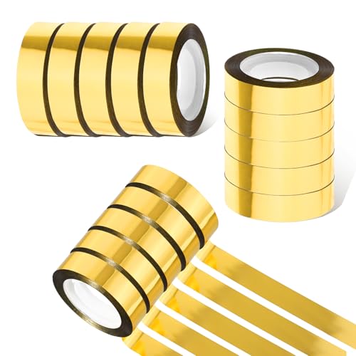 6 Rollen Klebeband Gold, Washi Tape Gold Selbstklebende Metallic Klebeband 12mm X 25m Craft Dekorative Klebeband Fliesennahtband Klebeband für Scrapbook Geschenkverpackung Fliesennahtabdeckung 6 Rollen Klebeband Gold, Washi Tape Gold Selbstklebende Metallic Klebeband 12mm X 25m Craft Dekorative Klebeband Fliesennahtband Klebeband für Scrapbook Geschenkverpackung Fliesennahtabdeckung von Psyqtsuary