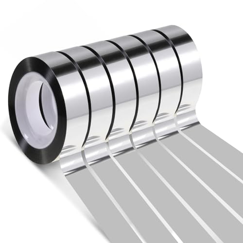 6 Rollen Klebeband Silber Selbstklebende, Washi Tape Silber Metallic Klebeband 12mm X 25m Craft Dekorative Klebebandn Fliesennahtband Klebebandn für Scrapbook Geschenkverpackung Fliesennahtabdeckung 6 Rollen Klebeband Silber Selbstklebende, Washi Tape Silber Metallic Klebeband 12mm X 25m Craft Dekorative Klebebandn Fliesennahtband Klebebandn für Scrapbook Geschenkverpackung Fliesennahtabdeckung von Psyqtsuary