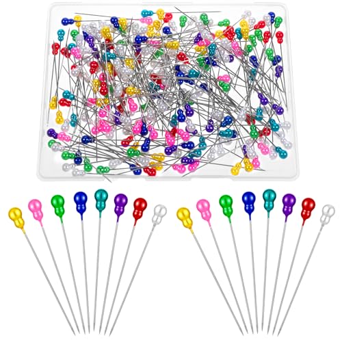 Bunte Stecknadeln mit Kopf 240 Stück 55mm Edelstahl Abstecknadeln Stecknadel Nähen Zubehör Edelstahl Stecknadeln für Blumensträuße Stoffe Nähen Schneidern Näharbeiten von Psyqtsuary