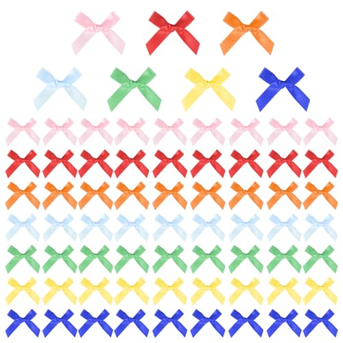 Mini Satinband Schleifen, 70 Stück Ribbon Geschenkschleife Satinband Bunt Schleife Kleine Schleifen DIY-Schleifen für DIY Basteln, Geschenk, Nähen, Hochzeit Deko, Halloween, 7 Farben Mini Satinband Schleifen, 70 Stück Ribbon Geschenkschleife Satinband Bunt Schleife Kleine Schleifen DIY-Schleifen für DIY Basteln, Geschenk, Nähen, Hochzeit Deko, Halloween, 7 Farben von Psyqtsuary
