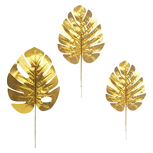 Ptdfjspt 1 Set Kunstpflanzen Palmenblätter Gold Tropical Blätter Dekorationen Palmenblätter Künstliche von Ptdfjspt