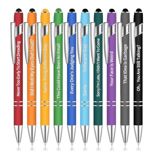 Ptdfjspt 10-Teiliges Bürostifte-Set mit Lustigen Stiften, Negative Zitate, Kugelschreiber, Macaron-Touch-Eingabestifte für das Büro Ptdfjspt 10-Teiliges Bürostifte-Set mit Lustigen Stiften, Negative Zitate, Kugelschreiber, Macaron-Touch-Eingabestifte für das Büro von Ptdfjspt