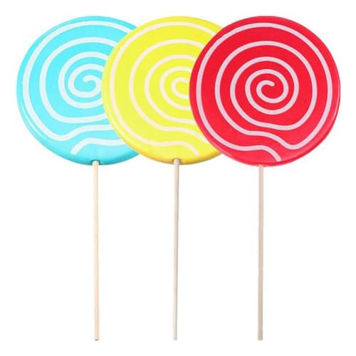 Ptdfjspt 3 Stück Simulierte Lutscher-Requisite, Gefälschtes Lutscher-Modell, Süßigkeiten-Ornament, Hochzeit, Festival, Dekoration, Rot + Blau + Gelb Ptdfjspt 3 Stück Simulierte Lutscher-Requisite, Gefälschtes Lutscher-Modell, Süßigkeiten-Ornament, Hochzeit, Festival, Dekoration, Rot + Blau + Gelb von Ptdfjspt