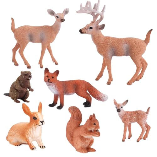 Pttnyuere 7 Stück Simulierte Tierornamente, Tiere, Waldtiere, Figuren, Miniaturspielzeug, Kuchendekoration, Heimdekoration, Zubehör Pttnyuere 7 Stück Simulierte Tierornamente, Tiere, Waldtiere, Figuren, Miniaturspielzeug, Kuchendekoration, Heimdekoration, Zubehör von Pttnyuere