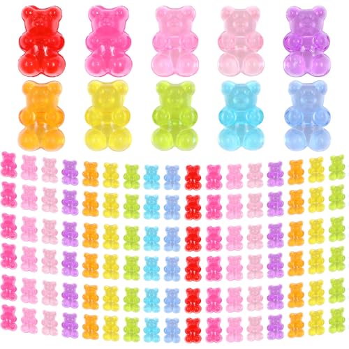 200 Stück transparente Acryl-Bär-Perlen, Gummibärchen, gemischte Farben, niedliche, bunte Bären-Charms, kleine Bären, Abstandshalter, lose Perlen mit Aufbewahrungsbox für Schmuckherstellung, DIY 200 Stück transparente Acryl-Bär-Perlen, Gummibärchen, gemischte Farben, niedliche, bunte Bären-Charms, kleine Bären, Abstandshalter, lose Perlen mit Aufbewahrungsbox für Schmuckherstellung, DIY von Ptwola