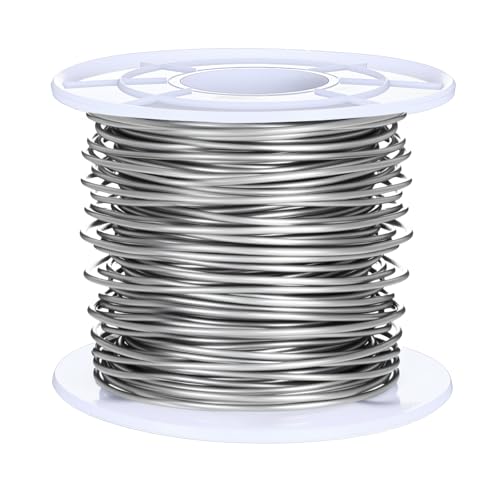 Ptwola 18 Gauge Edelstahldraht für die Schmuckherstellung Flexibles Basteln Perlenbinden Silberner Snare-Draht Bailing Draht Modellierdraht Umwickeln für Bastel- und Schmuckherstellungsbedarf (1 mm) von Ptwola
