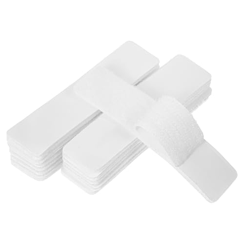 Ptwola 1x4 Zoll Klettband Selbstklebend Stark Doppelseitig Hakenband Flauschband Klettverschluss für Zuhause, Büro, Schule (Weiß 32 Sets) von Ptwola