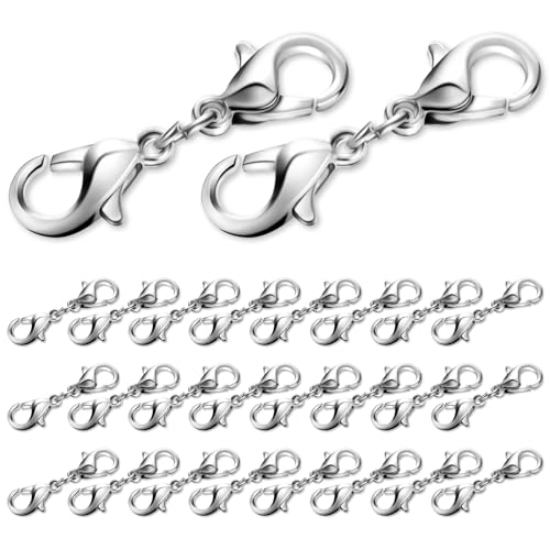 Ptwola 30 Stück Karabinerverschluss-Verlängerung mit Doppelter Öffnung Klassische Halsketten Armband Verschlüsse Kettenverschluss Verbinder DIY-Schmuckkettenherstellung Zubehör für Damen Ptwola 30 Stück Karabinerverschluss-Verlängerung mit Doppelter Öffnung Klassische Halsketten Armband Verschlüsse Kettenverschluss Verbinder DIY-Schmuckkettenherstellung Zubehör für Damen von Ptwola