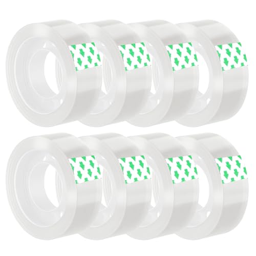 Ptwola 6 Rollen Transparentes Klebeband Nachfüllband Klebebandrollen 3/4 x 980 Zoll Allzweck-Klebeband Glänzend zum Verpacken von Geschenken Büro, Zuhause, Schule von Ptwola
