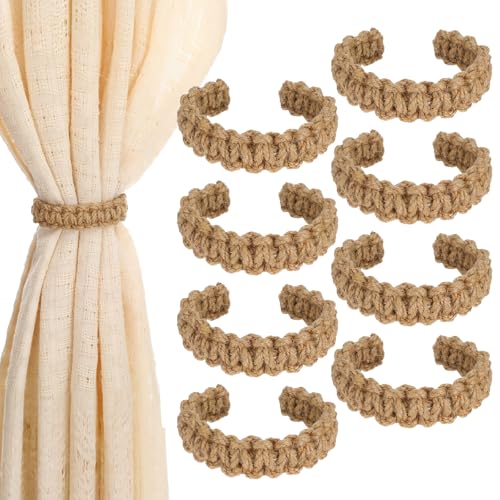 Ptwola 8 Stück Boho Vorhang Raffhalter Rustikale Vorhang Raffhalter Schnallen Eleganter Vorhangs Holdbacks Handgefertigter Vorhangbinder für Schlafzimmer Zuhause Büro Dekoration Vorhangs Vorhanggurte von Ptwola
