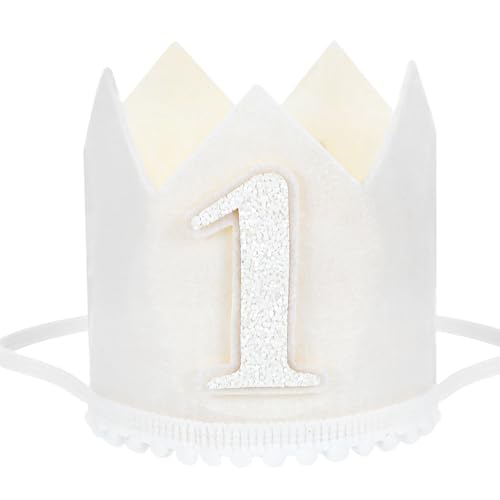 Ptwola Party-Kronenhut für den ersten Geburtstag, wiederverwendbar, schöner Geburtstag, Stoffhüte, 1. Kinder, Prinzessinnen-Diadem, Stirnband, Outfit, Boho, natürliche Dekorationen, milchig-weiß, Ptwola Party-Kronenhut für den ersten Geburtstag, wiederverwendbar, schöner Geburtstag, Stoffhüte, 1. Kinder, Prinzessinnen-Diadem, Stirnband, Outfit, Boho, natürliche Dekorationen, milchig-weiß, von Ptwola