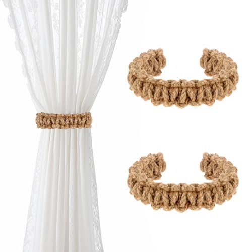Qianyu 2 Stück Boho Vorhang Raffhalter Gardinenhalter Vorhanghalter Baumwollseil Vorhang Eleganter Rustikale Seil Schnallen Binder für Zuhause Draußen Schlafzimmer Büro Dekorative Vorhänge Qianyu 2 Stück Boho Vorhang Raffhalter Gardinenhalter Vorhanghalter Baumwollseil Vorhang Eleganter Rustikale Seil Schnallen Binder für Zuhause Draußen Schlafzimmer Büro Dekorative Vorhänge von Ptwola