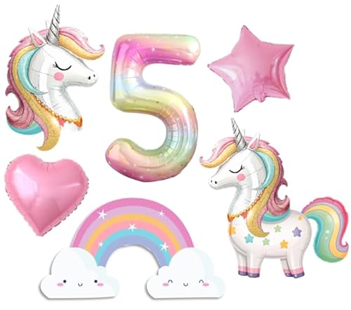 PtyPop 7 Stück Einhorn Deko Kindergeburtstag Mädchen 3 4 5 6 Jahre, Einhorn Folienballon Regenbogen Herzluftballons, Einhorn Luftballon Stehend, Einhorn Kindergeburtstag Decorations Party Deko PtyPop 7 Stück Einhorn Deko Kindergeburtstag Mädchen 3 4 5 6 Jahre, Einhorn Folienballon Regenbogen Herzluftballons, Einhorn Luftballon Stehend, Einhorn Kindergeburtstag Decorations Party Deko von PtyPop