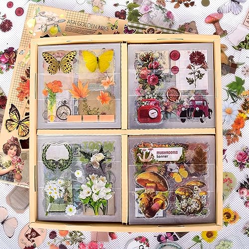 510 Stück/100 Blatt Scrapbooking Sticker，Scrapbook Zubehör丨Scrapbook Stickers Set Sticker Bullet Journal für Scrapbook,Bullet Journal Zubehör,Journaling Zubehör usw von Ptyism