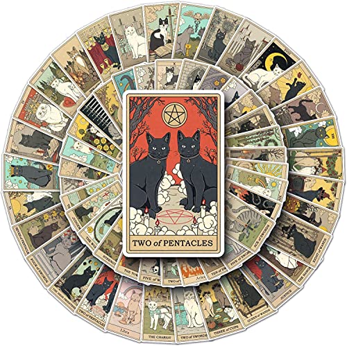 78 Stück Tarot Vintage Sticker Aesthetic Sticker Set（Vinyl）Sticker Vintage丨Vintage stickers set für Scrapbooking Zubehör,Bullet Journaling,Gitarre, Basteln, usw von Ptyism