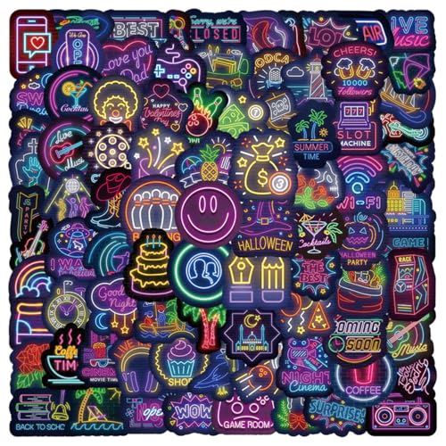 Ptyism 200 Stück Neon Sticker,Neon Aufkleber丨Wasserfeste Aufkleber,Wasserdicht Vinyl Stickers Vinyl Sticker set Für Sticker Laptop Computer,Sammelalbum,Gitarre,Tasse,Wasserflasche,Mobiltelefon usw Ptyism 200 Stück Neon Sticker,Neon Aufkleber丨Wasserfeste Aufkleber,Wasserdicht Vinyl Stickers Vinyl Sticker set Für Sticker Laptop Computer,Sammelalbum,Gitarre,Tasse,Wasserflasche,Mobiltelefon usw von Ptyism