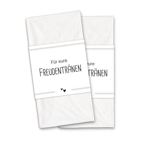 PuK Freudentränen Banderolen Hochzeit | Papierbanderolen für Taschentücher zur Hochzeit | Perfekt für emotionale Trauung | Klebepunkte enthalten (02, 25) von PuK Krämmer GmbH