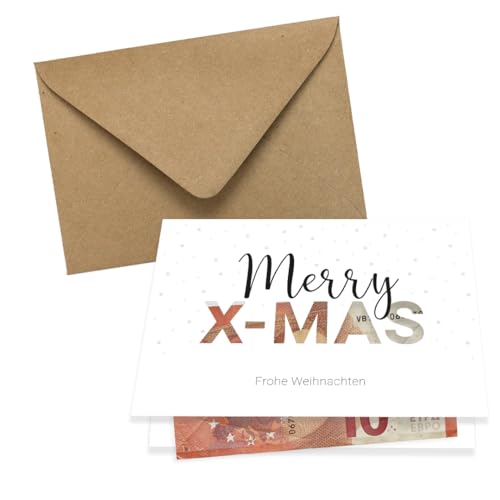 PuK Weihnachtskarte Geldgeschenk mit Umschlag | Klappkarte DIN A6 mit Cutout | Weihnachtsklappkarte mit Umschlag | Geldgeschenk Weihnachten Karte (01) von PuK Krämmer GmbH