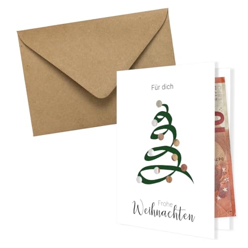 PuK Weihnachtskarte Geldgeschenk mit Umschlag | Klappkarte DIN A6 mit Cutout | Weihnachtsklappkarte mit Umschlag | Geldgeschenk Weihnachten Karte (05) von PuK Krämmer GmbH