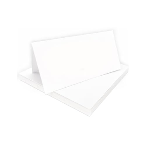 Tischkarten weiß blanko unbedruckt | 50, 100, 200 Stück Set | Tischkarten, Namensschilder, Platzkarten | für Hochzeit, Geburtstag uvm | selbst beschriften (100) von PuK Krämmer GmbH