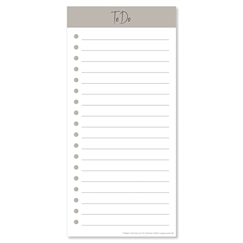 PuK To Do Block 50 Blatt zum Abreißen | 21 x 9,9 cm | wahlweise magnetisch | ToDo-Listen zum Abhaken | Schlichter Planer für Alltag oder Büro | Notizblock, Tagesplaner von PuK Krämmer GmbH