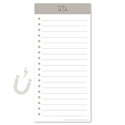 PuK To Do Block magnetisch | 50 Blatt zum Abreißen | 21 x 9,9 cm | wahlweise magnetisch | ToDo-Listen zum Abhaken | Schlichter Planer für Alltag oder Büro | Notizblock, Tagesplaner von PuK Krämmer GmbH