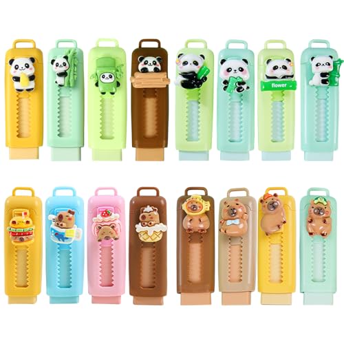 Puasok 16 Stück Radiergummi Kinder Set, Einziehbare Kawaii Cabybara & Panda Radiergummis, Radiergummis Kindergeburtstag Mitgebsel, Push Pull Radiergummi Tiere für Schule, Studenten, Mädchen Jungen Puasok 16 Stück Radiergummi Kinder Set, Einziehbare Kawaii Cabybara & Panda Radiergummis, Radiergummis Kindergeburtstag Mitgebsel, Push Pull Radiergummi Tiere für Schule, Studenten, Mädchen Jungen von Puasok